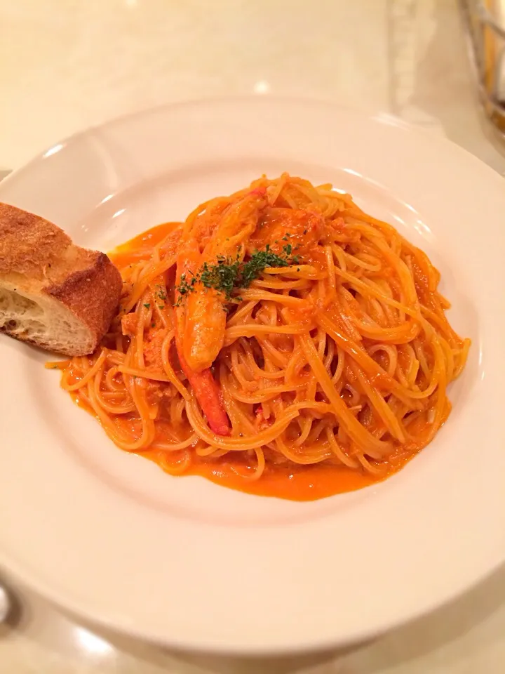 カニのトマトクリームパスタ|ちょんちょんさん