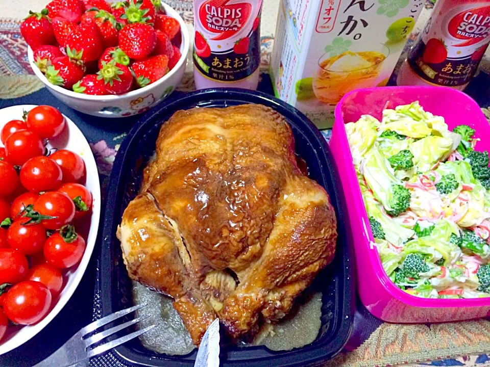 Roast chicken w/ broccoli & cabbage salad|Elisa Tamayoさん