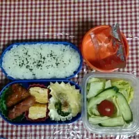 Snapdishの料理写真:☆旦那と娘のお弁当
グラタン、卵焼き、唐揚げ、ウインナー、サラダ、味噌汁|たまりんごさん