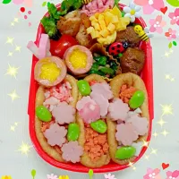 Snapdishの料理写真:❀桜のいなり包み弁当❀