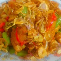 Snapdishの料理写真:sambel goreng kentang+hati ayam|nawangsuciさん