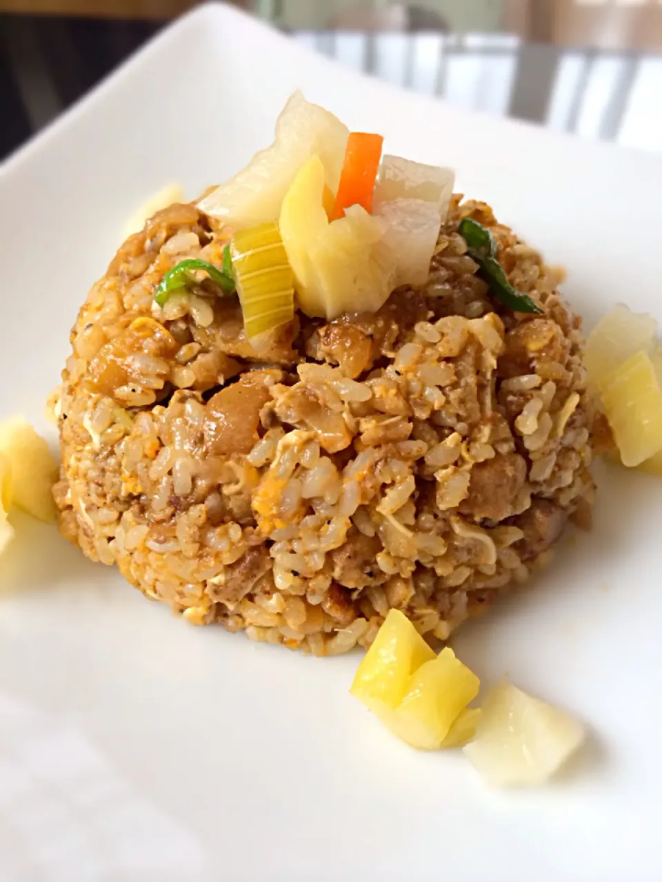 Snapdishの料理写真:Fried Rice Sisig with Veggie Pickles|Art Yuudhaさん