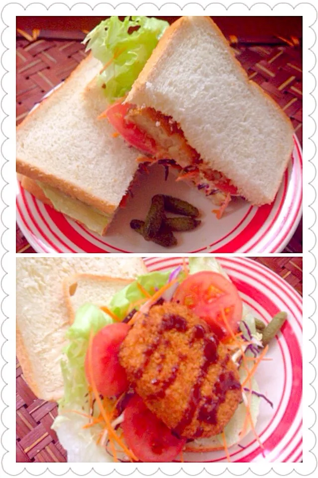 Croquette sandwich🍞ｺﾛｯｹ ｻﾝﾄﾞｳｨｯﾁ|🌈Ami🍻さん