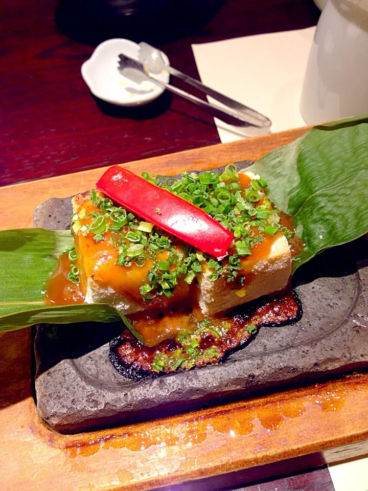 Snapdishの料理写真:Tofu on the hot stone grill|Leahさん