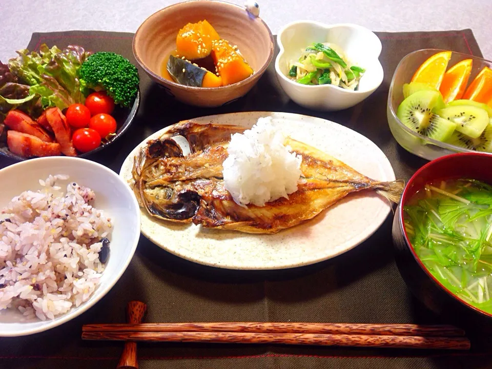 Snapdishの料理写真:＊アジの開き定食＊|Emiさん