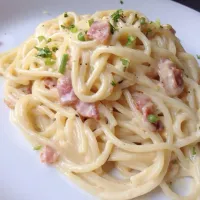 Snapdishの料理写真:Spaghetti carbonara with bacon|Pornpunsaさん