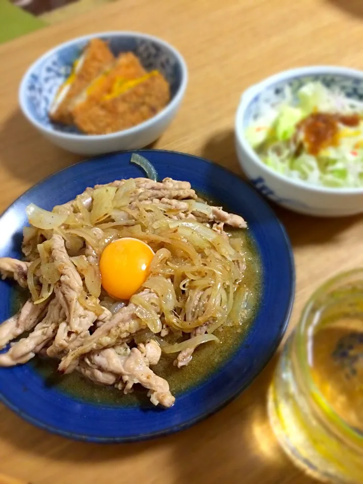 夕飯。メインはせせり玉ねぎポン酢|さらば広島の長きまつげ(東京なう)さん