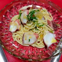 タコと大葉のレモンソルト冷製パスタ|さとこさん