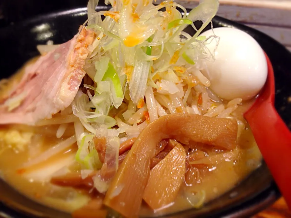 味噌ラーメン 半熟玉子 麺かため@花田 上野店|かっちっさん