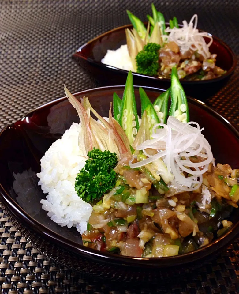 鯵なめろう丼٩(◜ᴗ◝ )۶|ランランらぁ〜んさん