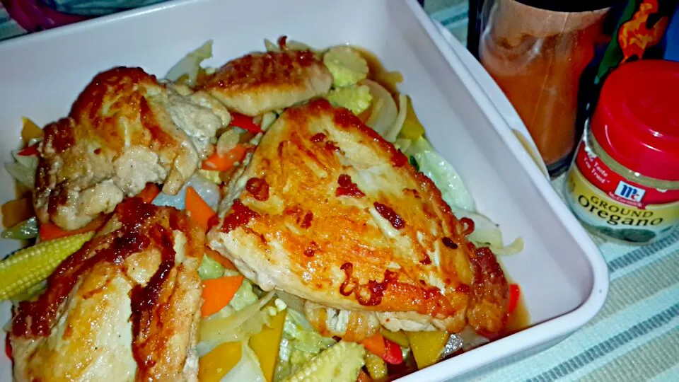 mixed vegetable fridge & Roast chicken|ครัวบ้านแป้ง~さん