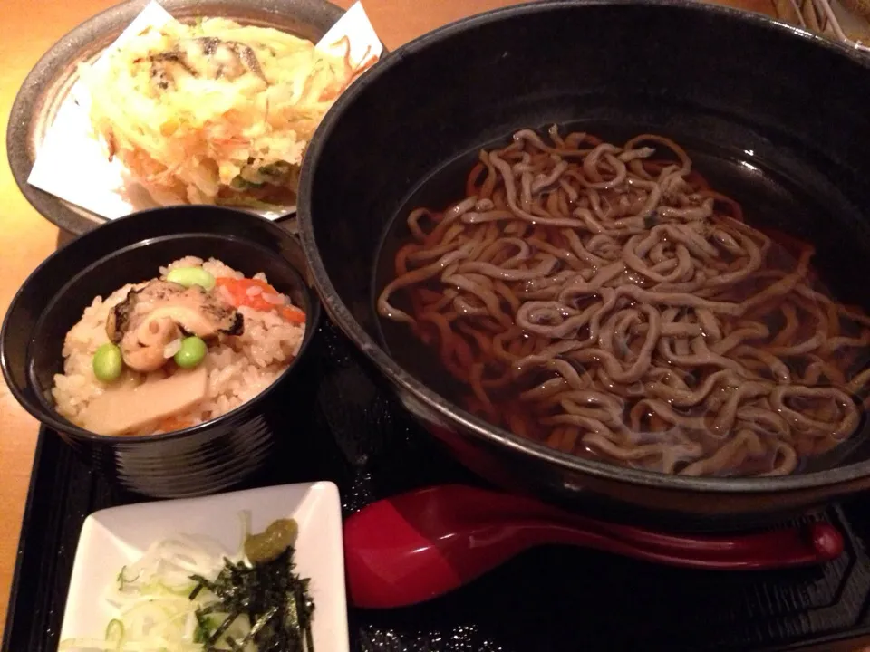 蕎麦ランチ(つぶ天、つぶ飯)|まっくさん