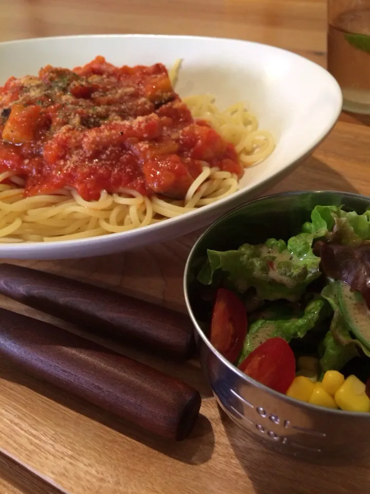 🍅トマトとナスとベーコンのpasta♡|nokoさん