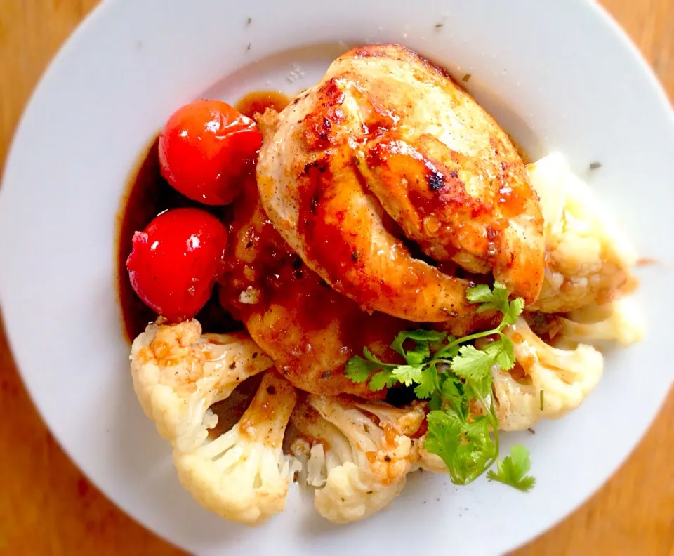 Chicken steak with cauliflower|sompinglingjaさん