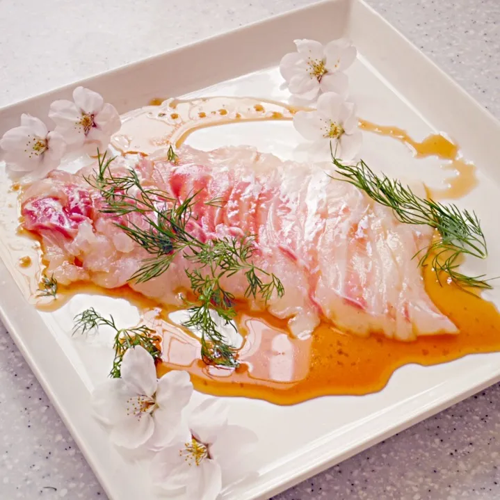 桜酢と桜鯛で桜カルパッチョ|Nao ペロンさん