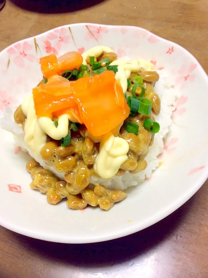 ご飯の納豆キムチマヨ丼♫|Norio Fukudaさん