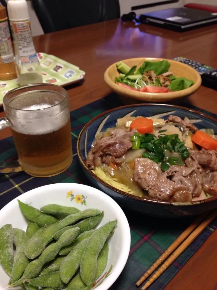 ビール 枝豆 AND あんかけ焼きそば|ayakoさん