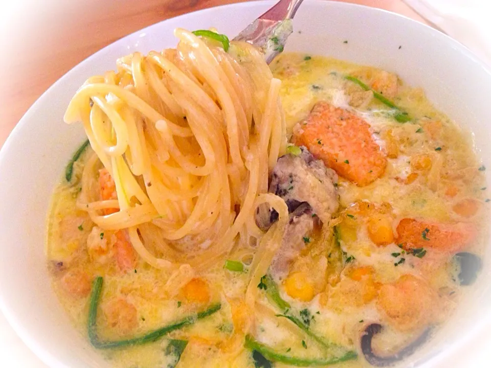 Salmon pasta soup|nicoleさん