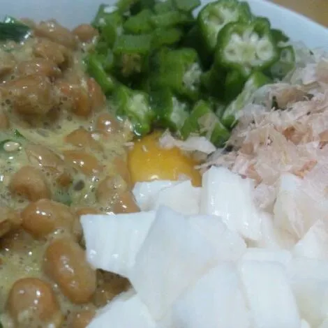 ねばねば丼。|kkstitchさん