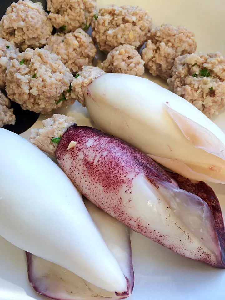 Squid stuffed with minced pork|12Dragonさん