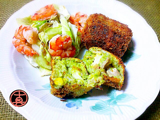 洋風カレーコロッケ 春キャベツと海老のバルサミコ蒸し 山本真希 Snapdish スナップディッシュ Id N5dwsa