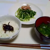 水菜のおひたし、お味噌汁|korisuzuさん