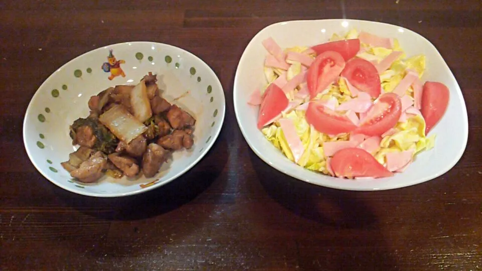 鶏もも肉と白菜のソテー・サラダ|🌼ゆうか🌼さん