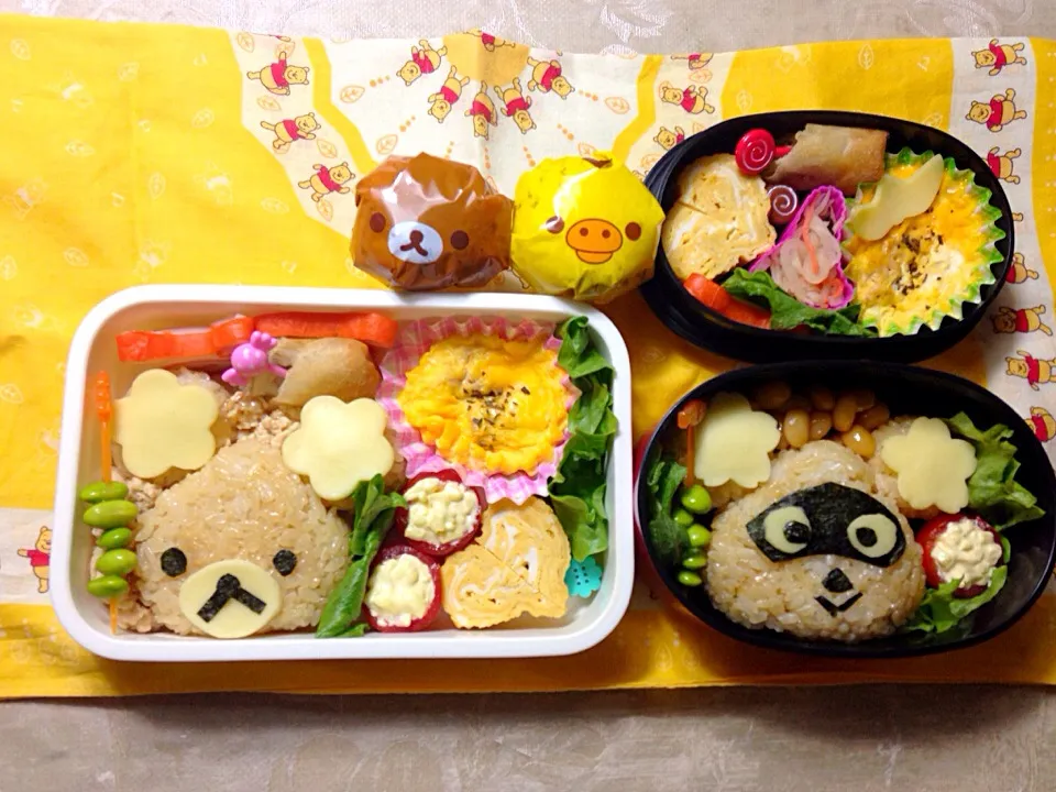 くまとたぬきのお弁当♡|くま♡さん