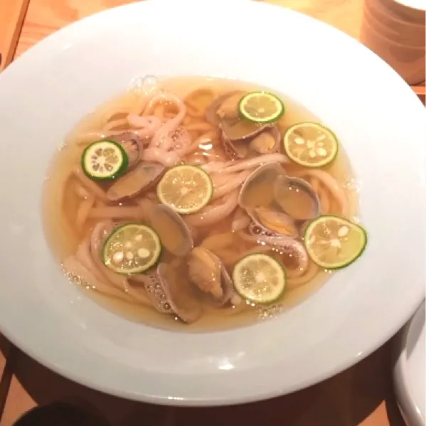 酢橘とあさりのうどん♪|えりさん