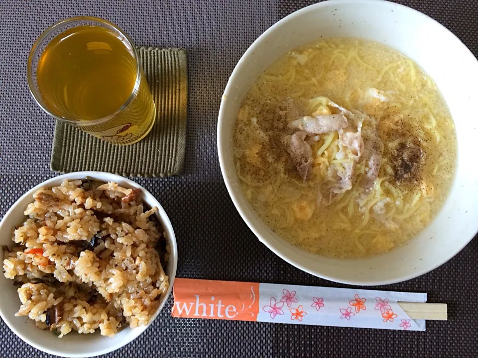 塩ラーメン•ご飯|ばーさんさん