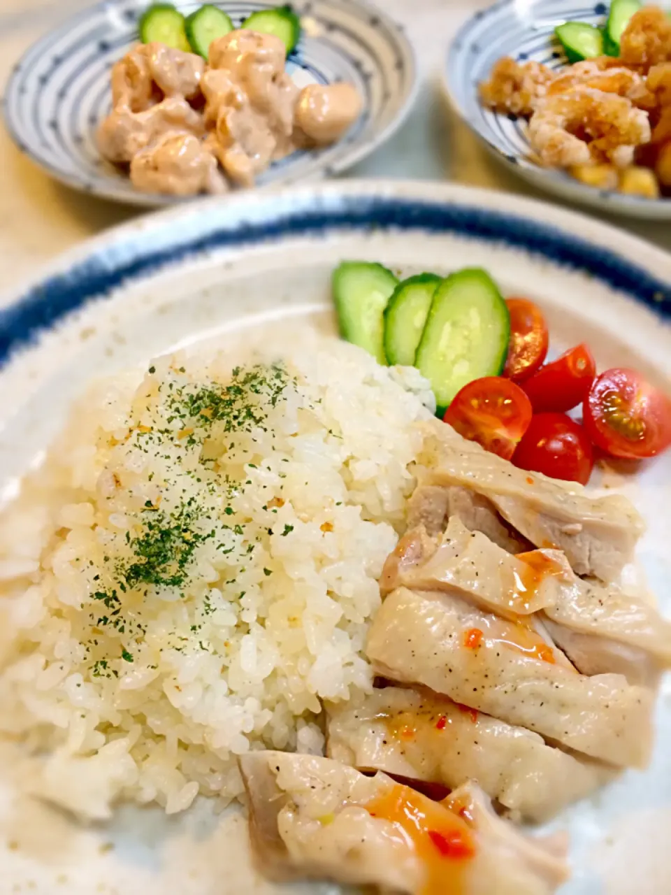 海南鶏飯とエビマヨ|sachikoさん