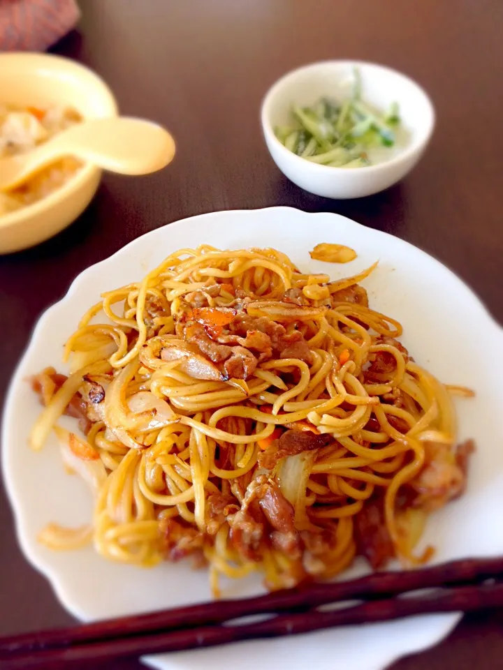 中華麺で焼きそば|こーこさん