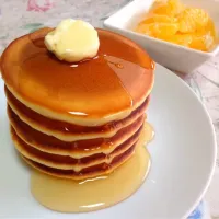 ホットケーキ•甘夏💕
ピクの最後に皆様にホットケーキを焼きました！と家で採れた甘夏です♡1年未満ですが色々な事を感じ教えて頂き有難うです💖お元気でヾ(*'-'*)ﾏﾀﾈｰ♪|okame27さん