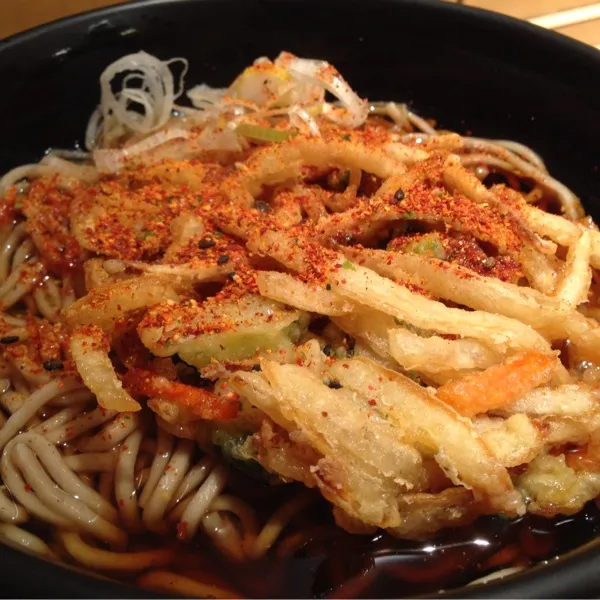 万葉軒の天ぷら蕎麦💕
前と比べて汁味と麺が変わったと思う。汁味は旨味の余韻が残らない、蕎麦は前よりコシがある(^^)が、汁味も蕎麦も前の方が良かったな〜(*￣ｍ￣)七味唐辛子をいっぱいかけるのだ〜|okame27さん