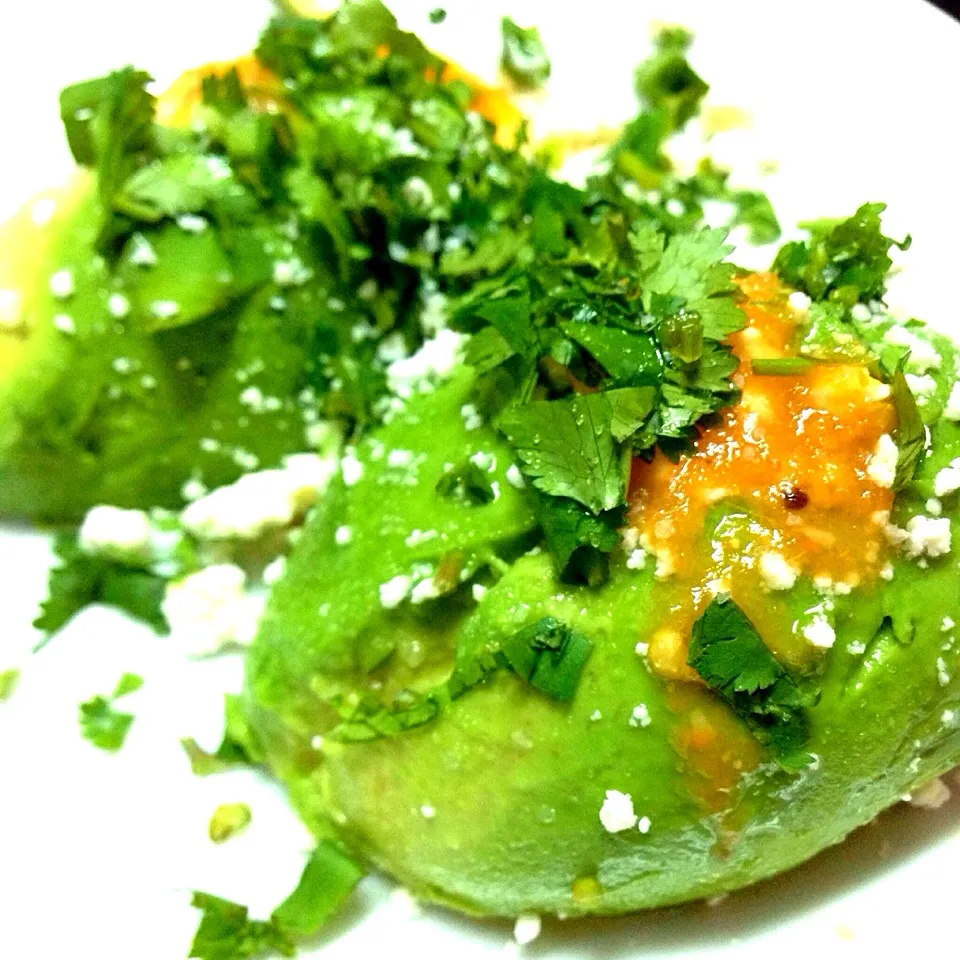 Avocado with fresh cilantro, feta and habanero sauce|bertocci infernoさん