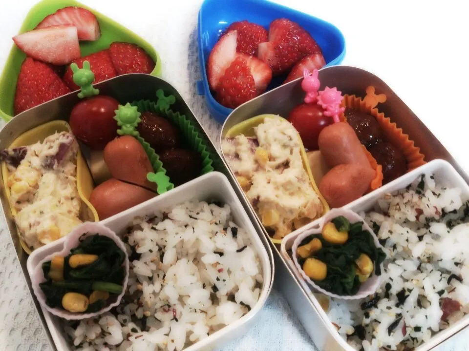 4/1  4才ツインズのお弁当|みゆさん