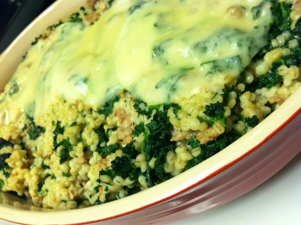 Barley, turkey & kale bake|Juliee ~ ジュリーさん