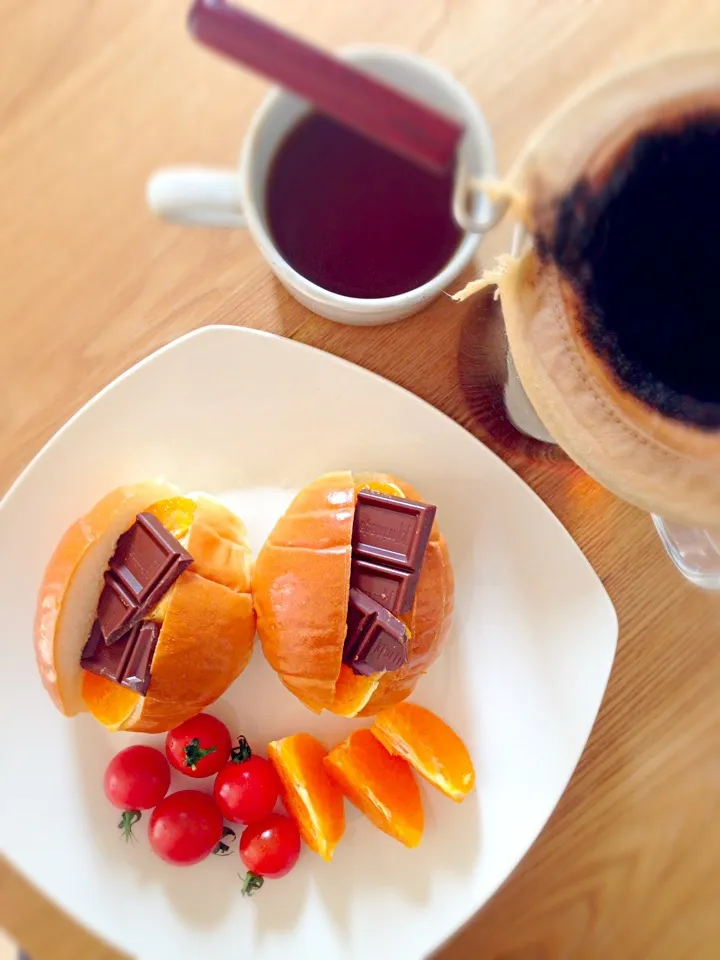 せとかチョコサンド、珈琲|ユキさん