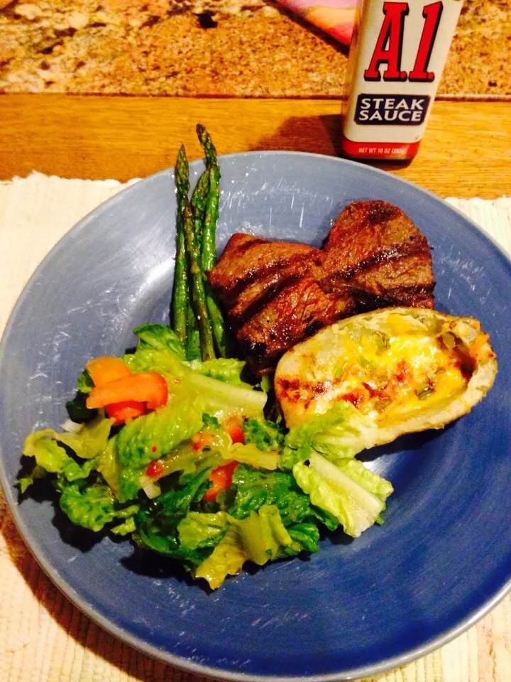 Grilled Top sirloin steak & baked Potato skins|Sara K.さん