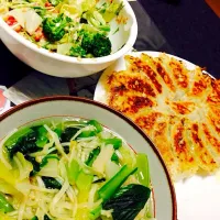 Snapdishの料理写真:手作り餃子と塩ラーメン！|miomaoさん