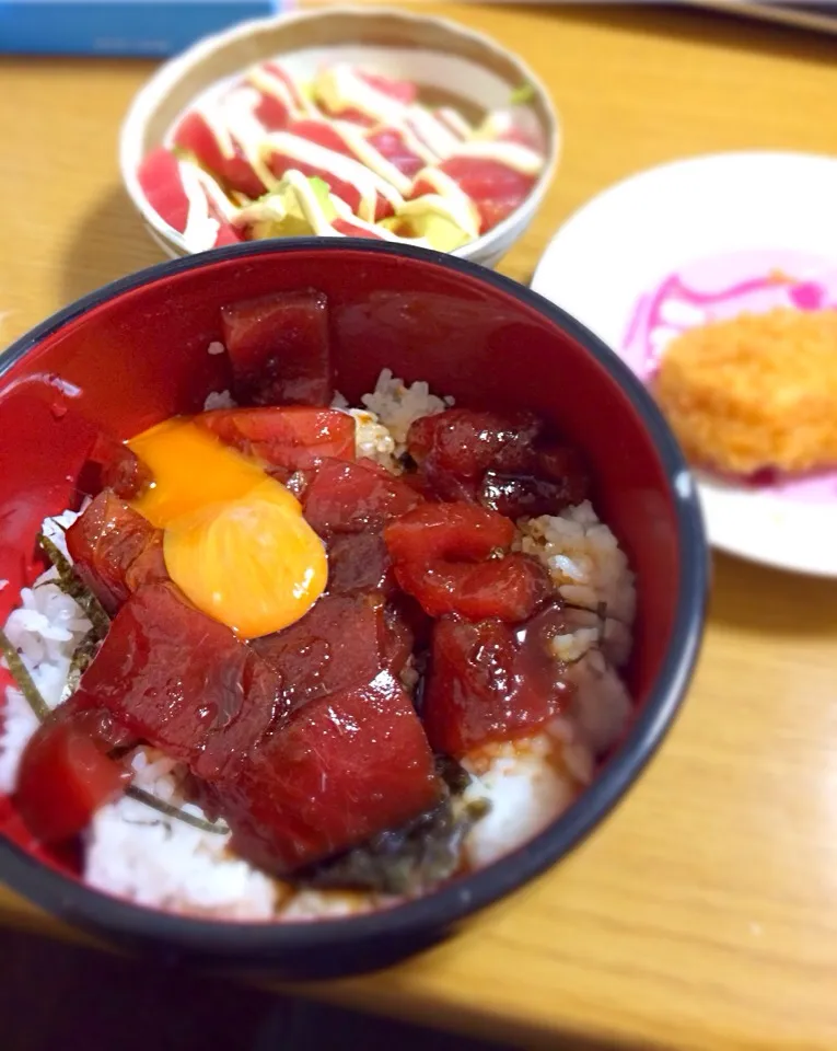 マグロユッケ丼＆アボカドとマグロのマヨ醤油かけ|まさひろさん