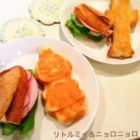 リトルミイ＆ニョロニョロパンとバケットハム野菜サンド