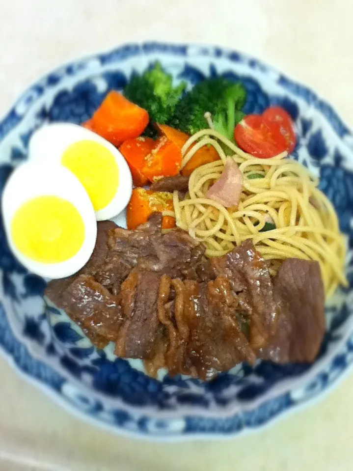 Snapdishの料理写真:Today's JK lunch plate. yakiniku!|hoppycowさん