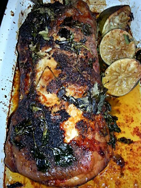 cooked pork roast.  with cilantro and lime.|Polly Gelfusoさん