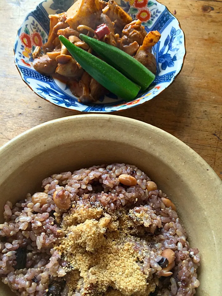 4種の豆入り雑穀玄米と定番の炒め煮‼︎|Yoshinobu Nakagawaさん