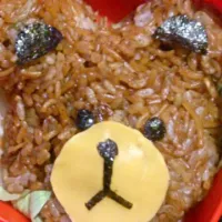 Snapdishの料理写真:UFOそば飯で簡単キャラ弁(ブラウン)|Sachiko Itoさん