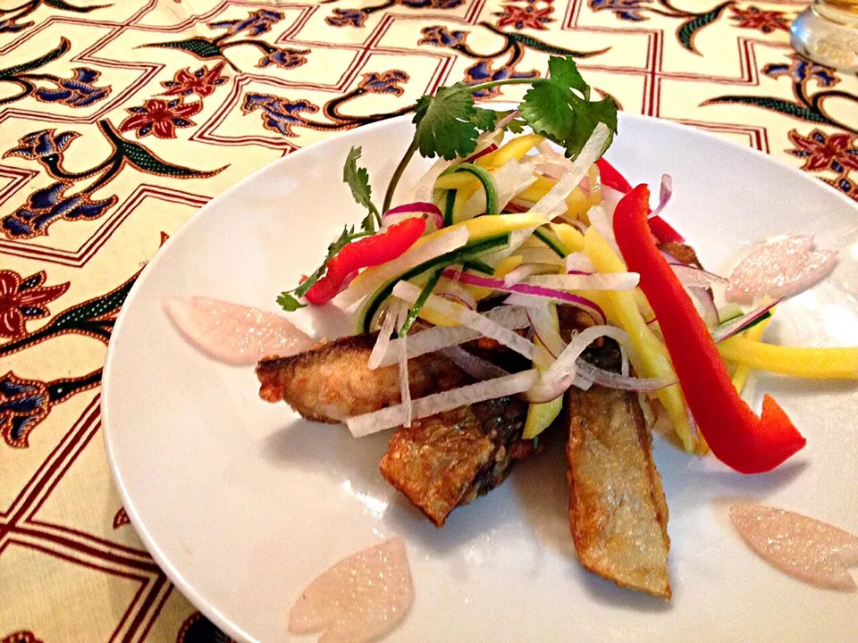 Snapdishの料理写真:fried fish and mango salada|ゆぅさん