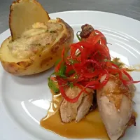 roast chicken with pommes gratinee|Giorgiaさん