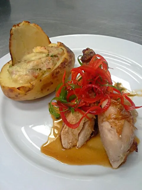 roast chicken with pommes gratinee|Giorgiaさん