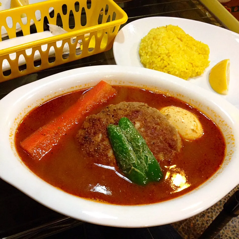 soup curry porco チキンハンバーグ|カウンター嬢さん